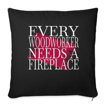 ébéniste cadeau d’anniversaire foresterie abattage - Housse de coussin décorative 45 x 45 cm - noir - Devant