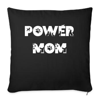 puissance maman maman maman chiens animaux de compagnie maman enfants - Housse de coussin décorative 45 x 45 cm - noir - Devant
