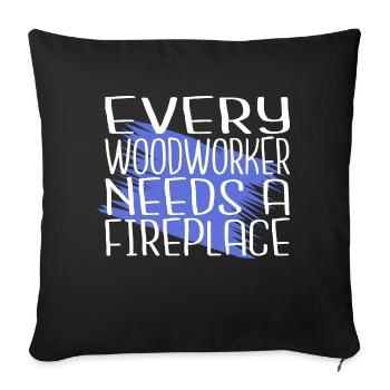 syndicat forestier menuisier ébéniste - Housse de coussin décorative 45 x 45 cm - noir - Devant