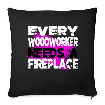 charpentier de construction - Housse de coussin décorative 45 x 45 cm - noir - Devant