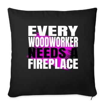 drôle de menuiserie papaconception menuiserie - Housse de coussin décorative 45 x 45 cm - noir - Devant