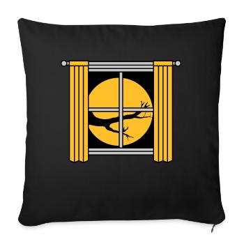 Moon Night Tree Window - Sofa pillowcase 17,3'' x 17,3'' (45 x 45 cm) - black - Front