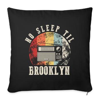 Retro No Sleep Til Brooklyn Retro Radio Stereo - Sofa pillowcase 17,3'' x 17,3'' (45 x 45 cm) - black - Front