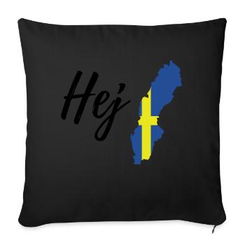 Hej Schweden - Sofakissenbezug 45 x 45 cm - Schwarz - Vorne