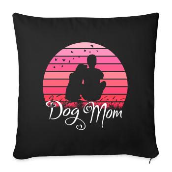 Dogs Mama Mistress Design with Dog Saying - Sofa pillowcase 17,3'' x 17,3'' (45 x 45 cm) - black - Front