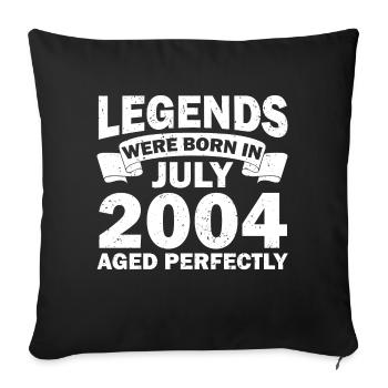 18th birthday July vintage 2004 gift idea - Sofa pillowcase 17,3'' x 17,3'' (45 x 45 cm) - black - Front