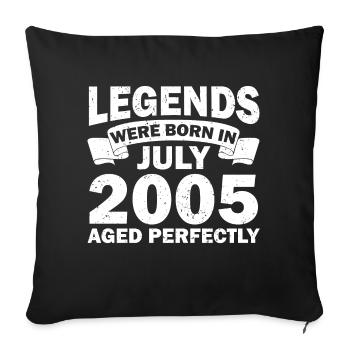 17ème Anniversaire Juillet Vintage 2005 Idée Cadeau - Housse de coussin décorative 45 x 45 cm - noir - Devant