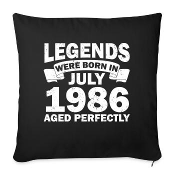 36e anniversaire Juillet né 1986 Idée cadeau - Housse de coussin décorative 45 x 45 cm - noir - Devant