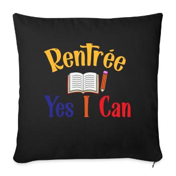Rentrée scolaire - Housse de coussin décorative 45 x 45 cm - noir - Devant
