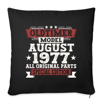 Oldtimer August 1977 45th Birthday Gift Fun - Sofa pillowcase 17,3'' x 17,3'' (45 x 45 cm) - black - Front