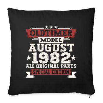 Oldtimer Août 1982 40e anniversaire Cadeau Amusant - Housse de coussin décorative 45 x 45 cm - noir - Devant