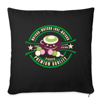 Japan - Matcha - Sofa pillowcase 17,3'' x 17,3'' (45 x 45 cm) - black - Front