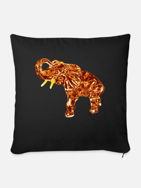 Edelfant Elefant - Sofakissenbezug 45 x 45 cm - Schwarz