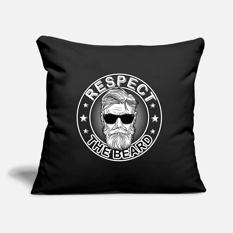 Respektiere den Bart 3 Tage Bart Oberlippenbart Sofakissenbezug 45 x 45 cm