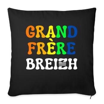 GRAND FRERE BREIZH DRAPEAU BRETAGNE - Housse de coussin décorative 45 x 45 cm - noir - Devant