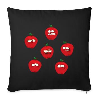 Pommes - Housse de coussin décorative 45 x 45 cm - noir - Devant