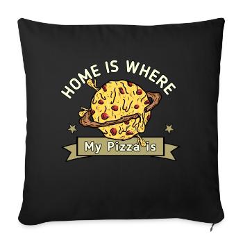 Pizza - Pizza bestellen - Sofakissenbezug 45 x 45 cm - Schwarz - Vorne