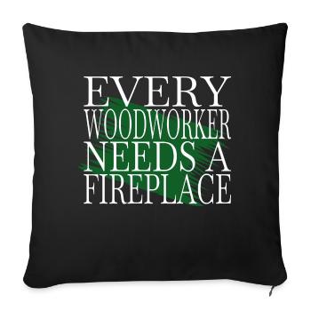 carpenter saw sayings - Sofa pillowcase 17,3'' x 17,3'' (45 x 45 cm) - black - Front