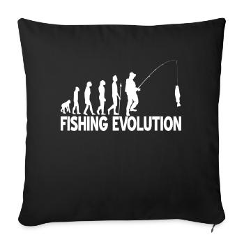 Cool Awesome Evolution Of Fishing T-Shirt Present - Sofa pillowcase 17,3'' x 17,3'' (45 x 45 cm) - black - Front