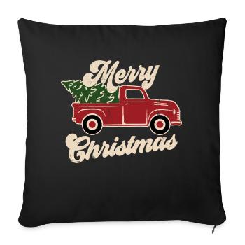 Christmas Groovy Xmas Tree Truck - Merry Christmas - Sofakissenbezug 45 x 45 cm - Schwarz - Vorne