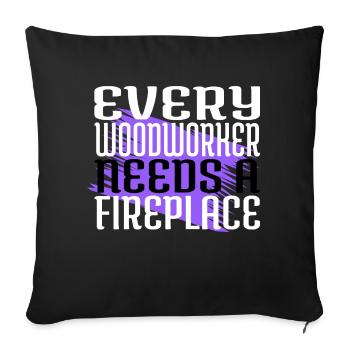 anniversaire joyeux charpentier sexy tshirts abatteur d’arbre - Housse de coussin décorative 45 x 45 cm - noir - Devant