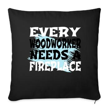 plombier blagues meilleur charpentier drôle tshirts - Housse de coussin décorative 45 x 45 cm - noir - Devant