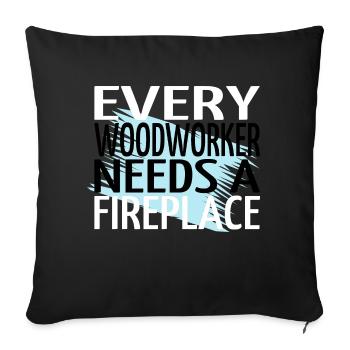 dictons drôles dictons permet de jouer aux t-shirts de charpentier - Housse de coussin décorative 45 x 45 cm - noir - Devant
