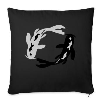 Nishikigoi County Koi Design - Sofa pillowcase 17,3'' x 17,3'' (45 x 45 cm) - black - Front