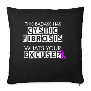 This Badass Has Cystic Fibrosis - Sofa pillowcase 17,3'' x 17,3'' (45 x 45 cm) - black - Front