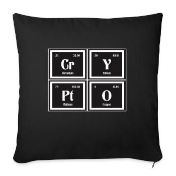 Crypto | Periodic Table of Elements - Sofa pillowcase 17,3'' x 17,3'' (45 x 45 cm) - black - Front