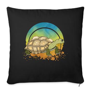 Tortue - Housse de coussin décorative 45 x 45 cm - noir - Devant