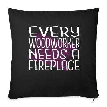 woodworking chainsaw mason cool woodcutter - Sofa pillowcase 17,3'' x 17,3'' (45 x 45 cm) - black - Front