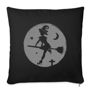 Silhouette de sorcière sexy - Housse de coussin décorative 45 x 45 cm - noir - Devant