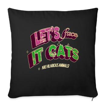 avocados rainbow cat jokes - Sofa pillowcase 17,3'' x 17,3'' (45 x 45 cm) - black - Front