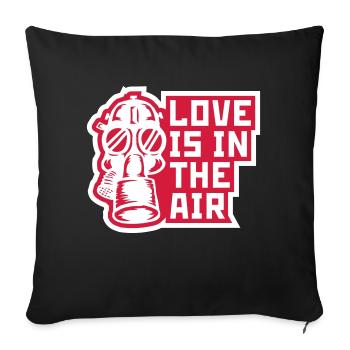 l’amour dans le masque à gaz d’air - Housse de coussin décorative 45 x 45 cm - noir - Devant