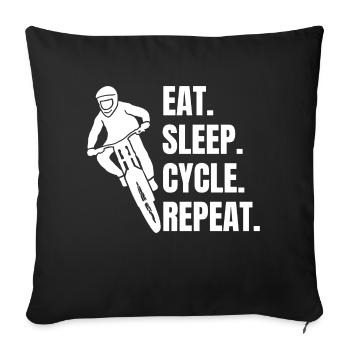 Cycling Cycling Cycling Bike Tour Mountain Bike - Sofa pillowcase 17,3'' x 17,3'' (45 x 45 cm) - black - Front