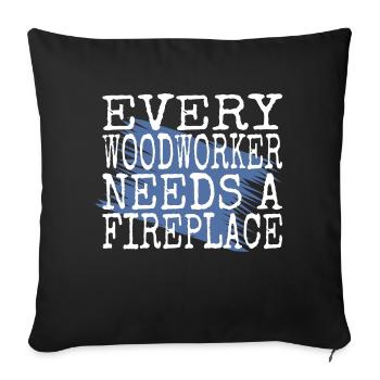 hearbeat bûcheron un charpentier prière tshirts - Housse de coussin décorative 45 x 45 cm - noir - Devant