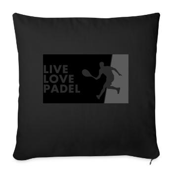 Padel - Gift for padel player - Sofa pillowcase 17,3'' x 17,3'' (45 x 45 cm) - black - Front