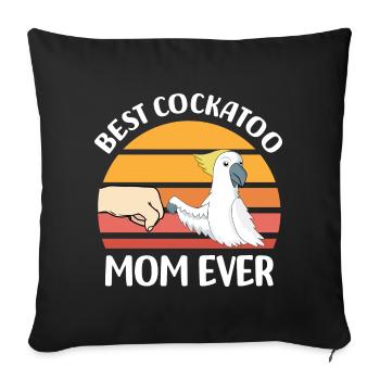 Kakadu lovers | Cockatoo Pet Birds Gift - Sofa pillowcase 17,3'' x 17,3'' (45 x 45 cm) - black - Front
