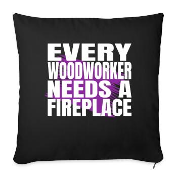 cool logging lumberjackwoodworking carpenter - Sofa pillowcase 17,3'' x 17,3'' (45 x 45 cm) - black - Front