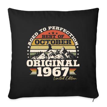 Octobre 1967 Cadeau d’anniversaire de naissance - Housse de coussin décorative 45 x 45 cm - noir - Devant