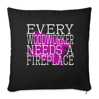funny quote chop wood chainsaw carpenter - Sofa pillowcase 17,3'' x 17,3'' (45 x 45 cm) - black - Front