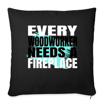 mason chop wood woodworker funny craftsmen design - Sofa pillowcase 17,3'' x 17,3'' (45 x 45 cm) - black - Front