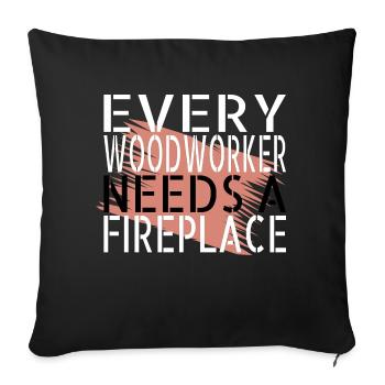 idée actuelle tronçonneuse grab forester humour amour - Housse de coussin décorative 45 x 45 cm - noir - Devant