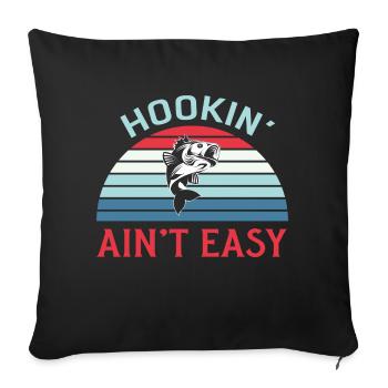 Fishermen Fishing Fishing Fishing Anglers Fish Fish - Sofa pillowcase 17,3'' x 17,3'' (45 x 45 cm) - black - Front