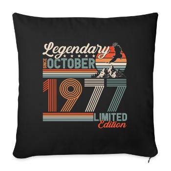 Légendaire Octobre 1977 Naissance Anniversaire - Housse de coussin décorative 45 x 45 cm - noir - Devant