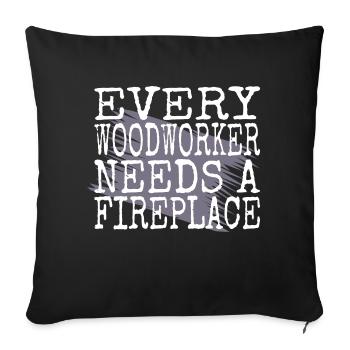 déclaration d’amour du bûcheron des bois - Housse de coussin décorative 45 x 45 cm - noir - Devant