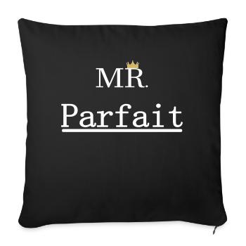 Mr Parfait - Housse de coussin décorative 45 x 45 cm - noir - Devant