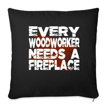 idée cadeau ébéniste cool - Housse de coussin décorative 45 x 45 cm - noir - Devant