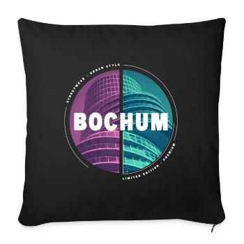 Bochum Allemagne Ville Skyline Accueil Amour - Housse de coussin décorative 45 x 45 cm - noir - Devant